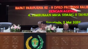 Suasan rapat paripurna ke-9 DPRD Kaltim, Kamis 2 Mei 2024.