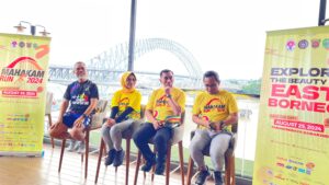 HETIFAH turut menyampaikan persiapan kegiatan Mahakam Run 2024 dalam kegiatan press conference Road To Mahakam Run 2024, di Harris Hotel Samarinda Minggu 30 Juni 2024. (ISTIMEWA)
