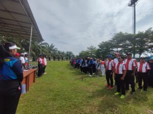 SUASANA Pembukaan gelaran Woodball National Open Tournament di Sangatta beberapa waktu lalu. (ISTIMEWA)