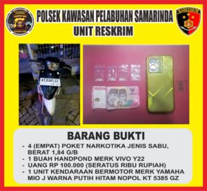 BARANG Bukti sabu, ponsel, uang dan kendaraan yang diamankan tim Polsek KP beberapa waktu lalu. (ISTIMEWA)