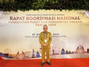 Sekda Mahulu Stephanus Madang ketika menghadiri Rakornas pemerintah pusat dan pemerintah daerah di Bogor, Kamis (7/11/2024).