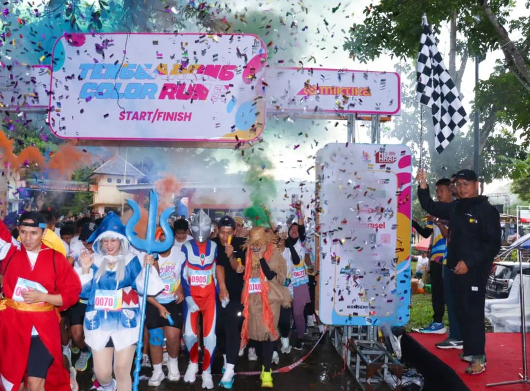 Tenggarong Color Run Festival 2024, 1.100 Pelari Milenial Akhirnya Warnai Waduk Panji Sukarame