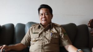BUPATI Mahulu Bonifasius Belawan Geh ketika menghadiri rakor Pengendalian Inflasi 2025 yang diadakan Kementerian Dalam Negeri secara virtual, Senin (14/4/2025).